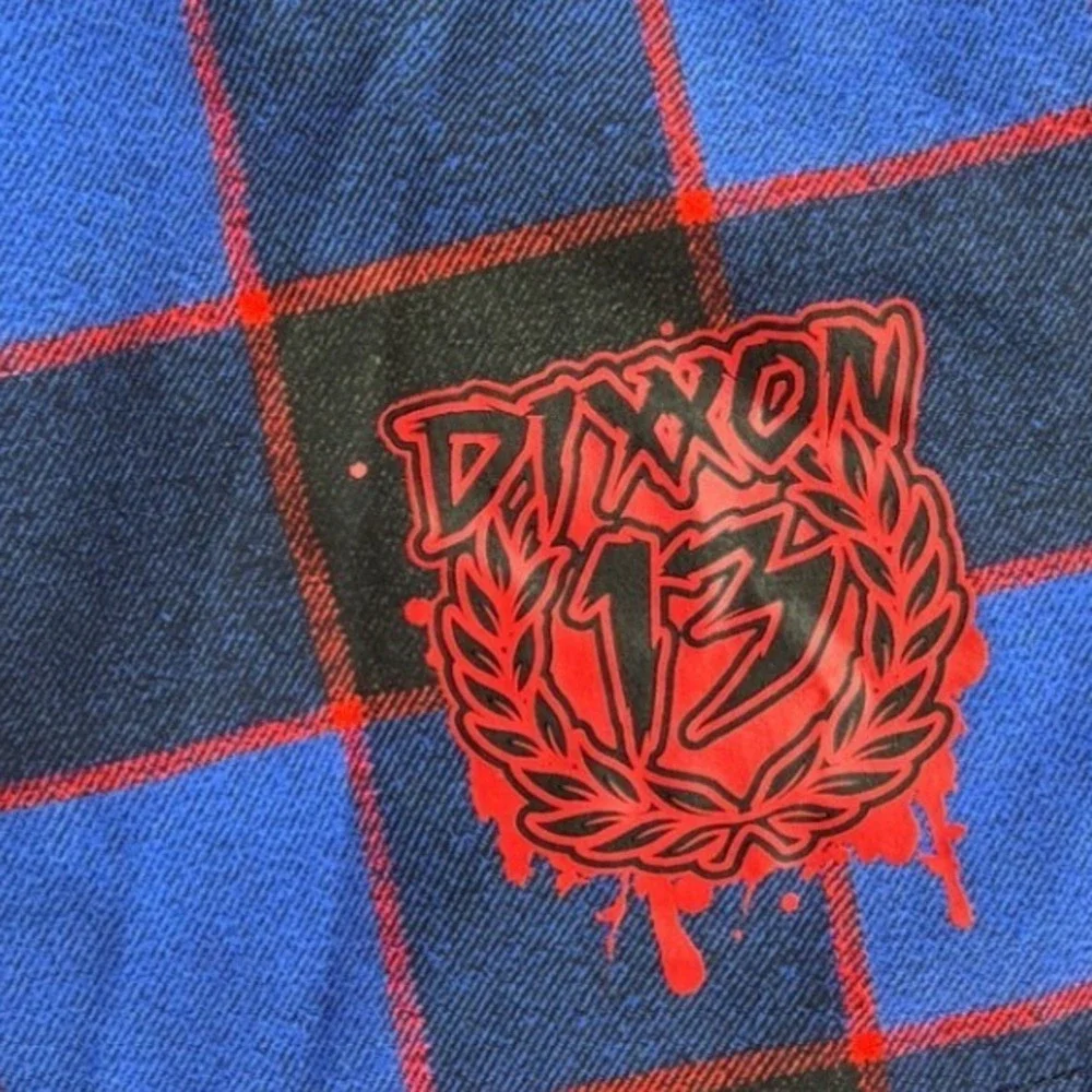 Dixxon Flannel Co Jason Friday the 13th Board Shorts Blue Black Plaid Mens 42 - Picture 4 of 7